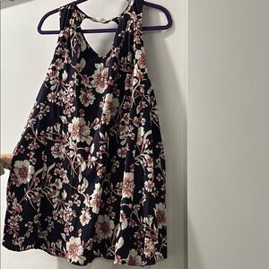 Peach Love California Black and Pink Floral Mini Dress